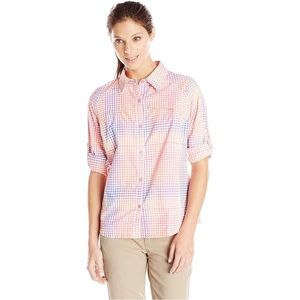 Columbia Silver Ridge Plaid Long-Sleeve Shirt Pink Purple Gingham Size Large